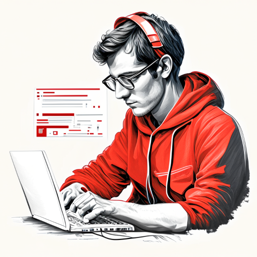 sketch of a man coding